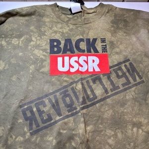 The‎ Beatles Band BACK in the USSR Tie-Dye LIQUID BLUE T-Shirt Size XL Preowned